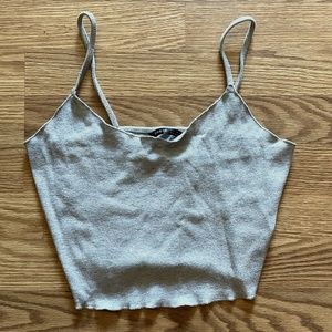 Gray Crop Top Shein Size M